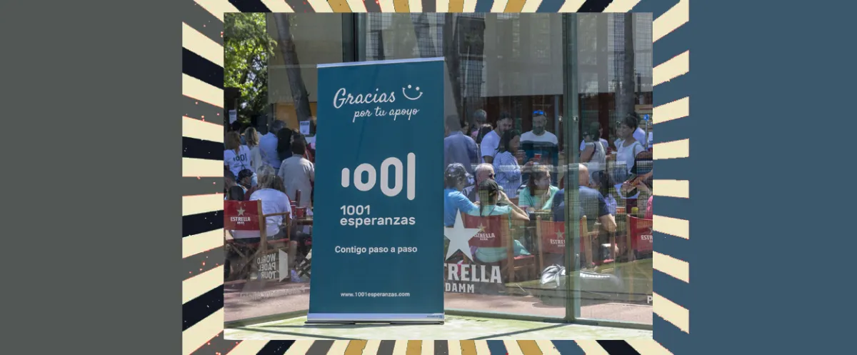 Cartel de agradecimiento de la Asociación 1001 Esperanzas